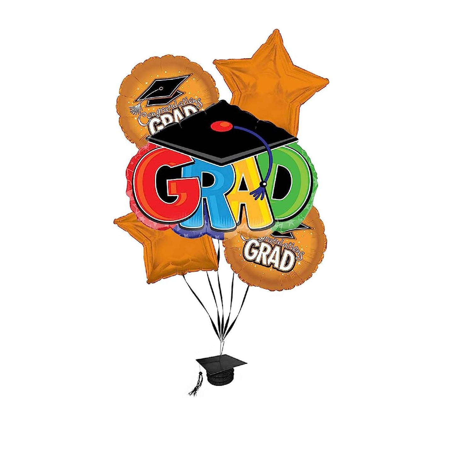 PMU Graduation Congrats Grad Cap Balloon Bouquet (5/Pkg)