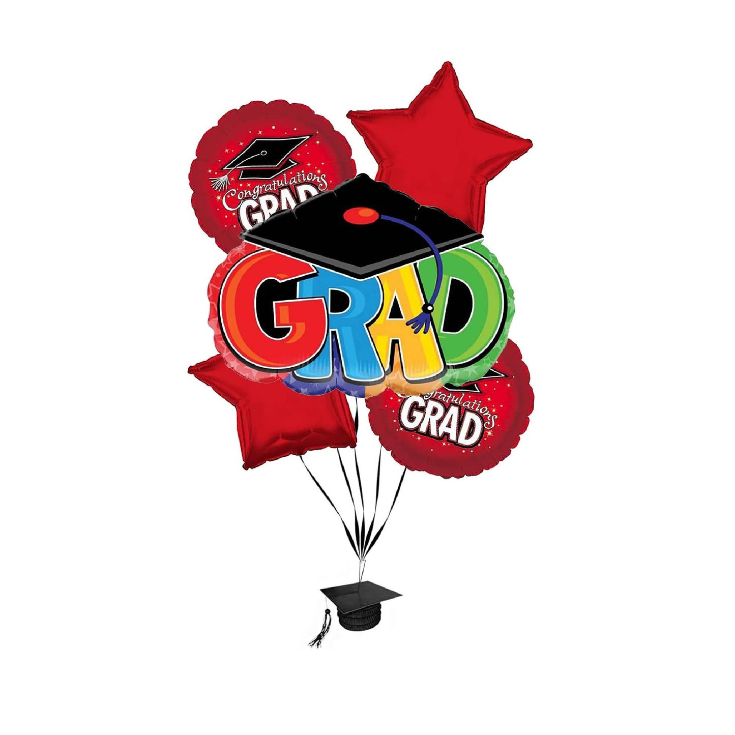 PMU Graduation Congrats Grad Cap Balloon Bouquet (5/Pkg)