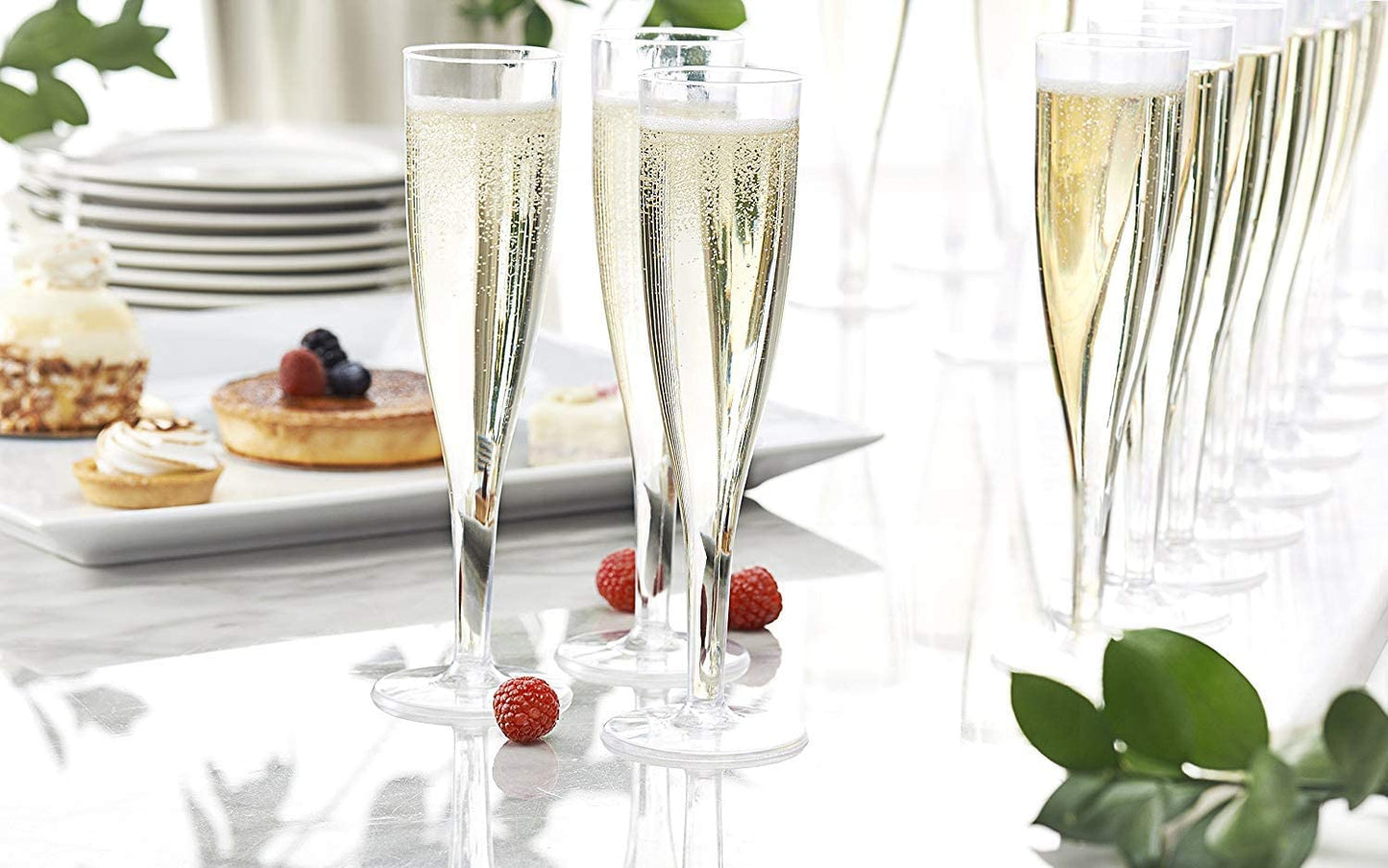 PMU Plastic Champagne Flutes 5 oz