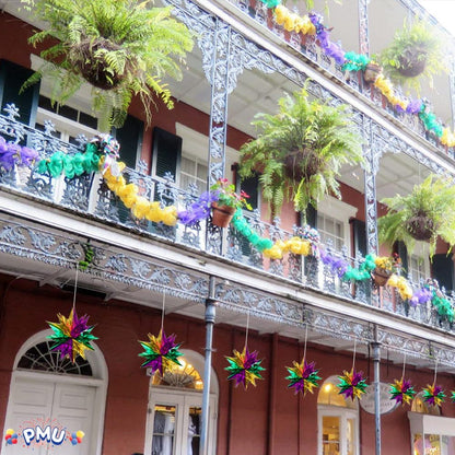 PMU Mardi Gras Starburst Tinsel 24 Inches Hanging Decoration