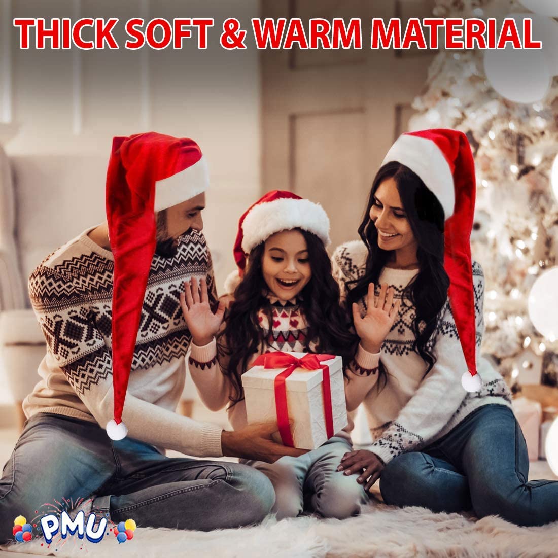 PMU Christmas Super Long Red Santa Hat