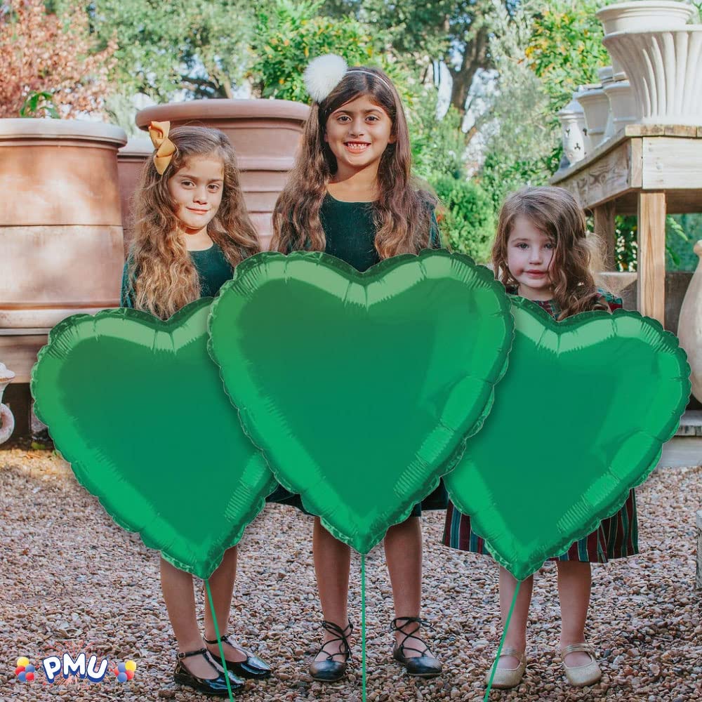 PMU 36 Inch St. Patricks Day Heart-Shaped Mylar Balloon (Green)