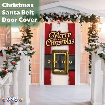 PMU Christmas Light Up Door Cover 30 Inch x 60 Inch and Flashlight Projector for Kids