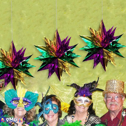 PMU Mardi Gras Starburst Tinsel 24 Inches Hanging Decoration
