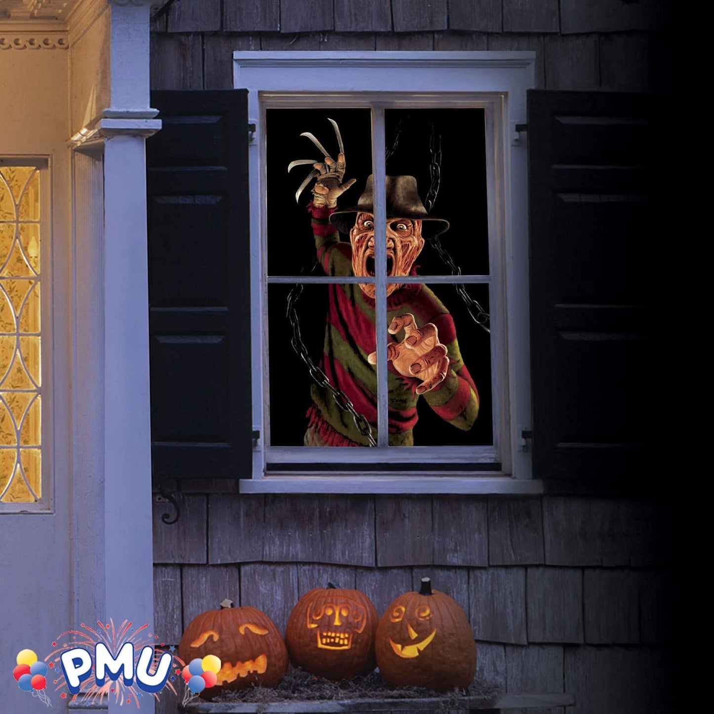 PMU Halloween Window Poster  - Perfect Halloween Painting Posters for Room & Wall Art - Scary Party Theme Supplies - Backlit Poster