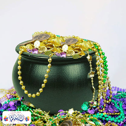 PMU Halloween 12 inch Cauldron Plastic Pot & Bucket - Halloween Party Favors- Candy Holder for Kids, Witches Green