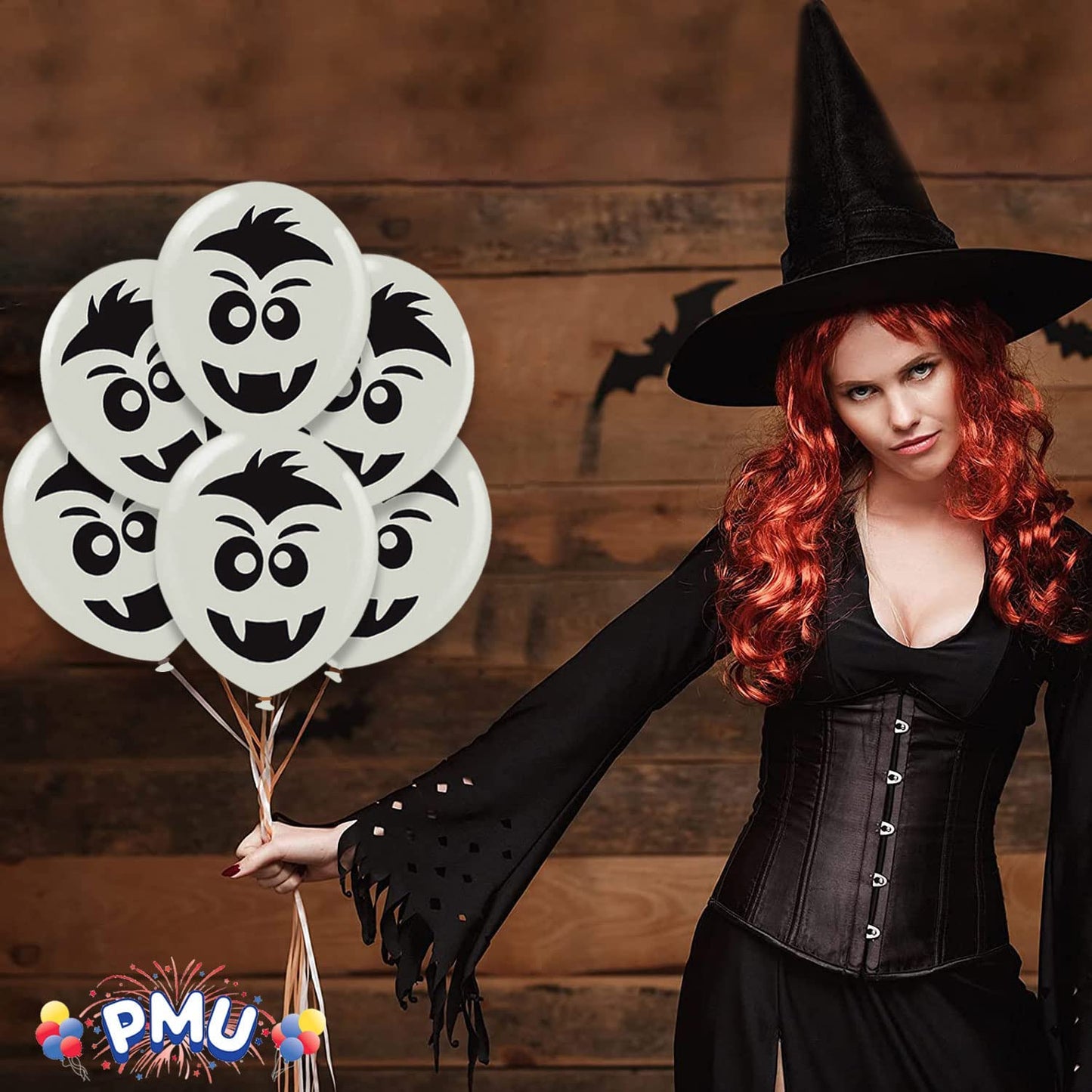 PMU Halloween Fun Faces Trio Balloons - Small Latex Balloons for Halloween Theme Parties, Trick-or-Treat & Party Favors Supplies - 12 Inch