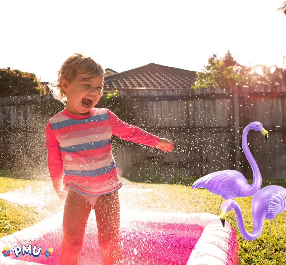 PMU Luau Paradise Lawn Flamingo Decor - Large Flamingo for Lawn & Yard Ornaments - Perfect Outdoor Decor for Luau Tropical Party, Home, Yard, Lawn