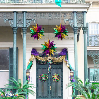 PMU Mardi Gras Starburst Tinsel 24 Inches Hanging Decoration
