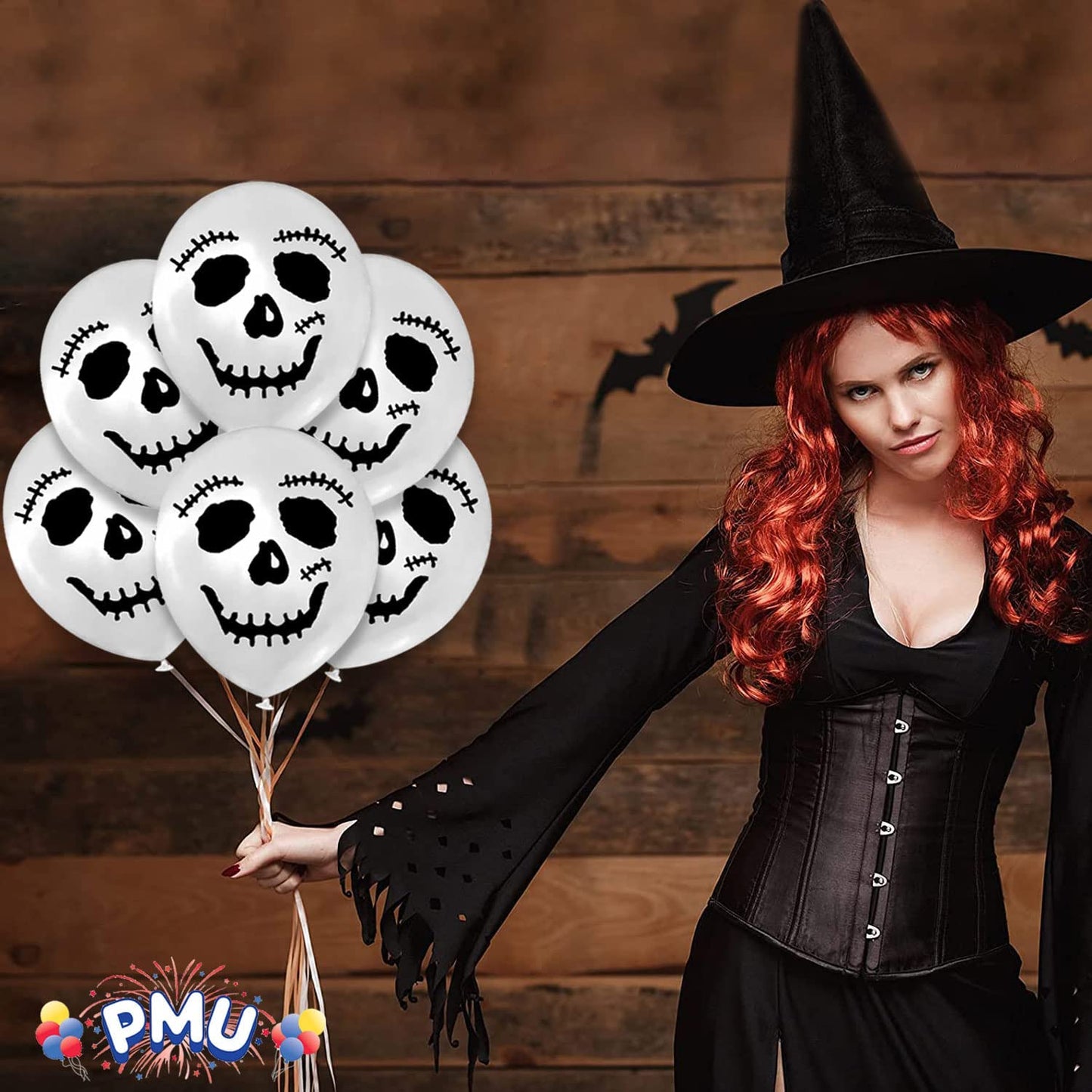 PMU Halloween Fun Faces Trio Balloons - Small Latex Balloons for Halloween Theme Parties, Trick-or-Treat & Party Favors Supplies - 12 Inch