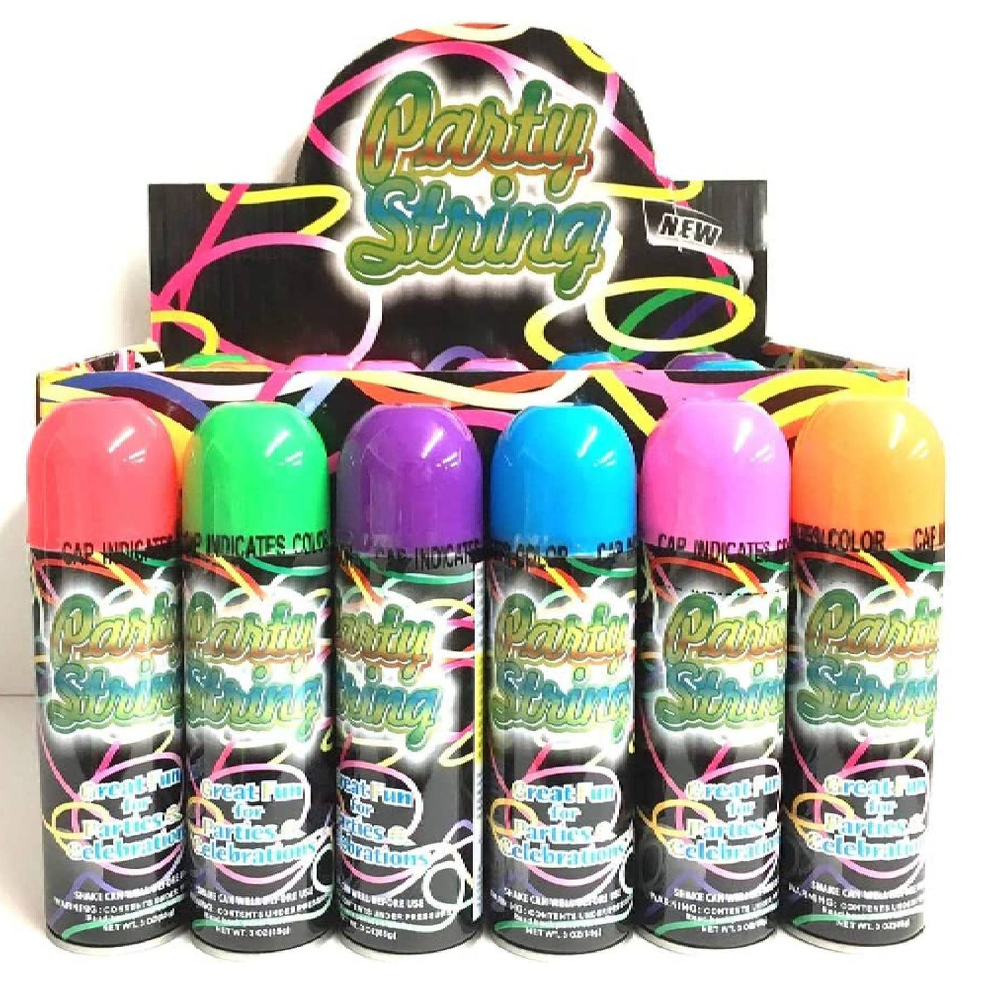 PMU Party String Streamer Spray 3oz Assorted Colors — Party Magic USA