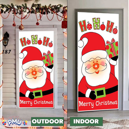 PMU Christmas Light Up Door Cover 30 Inch x 60 Inch and Flashlight Projector for Kids