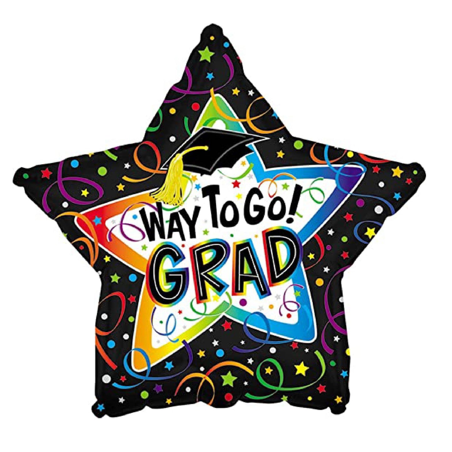 PMU Graduation Congrats Grad Star Shape 30 Inch Mylar Balloon