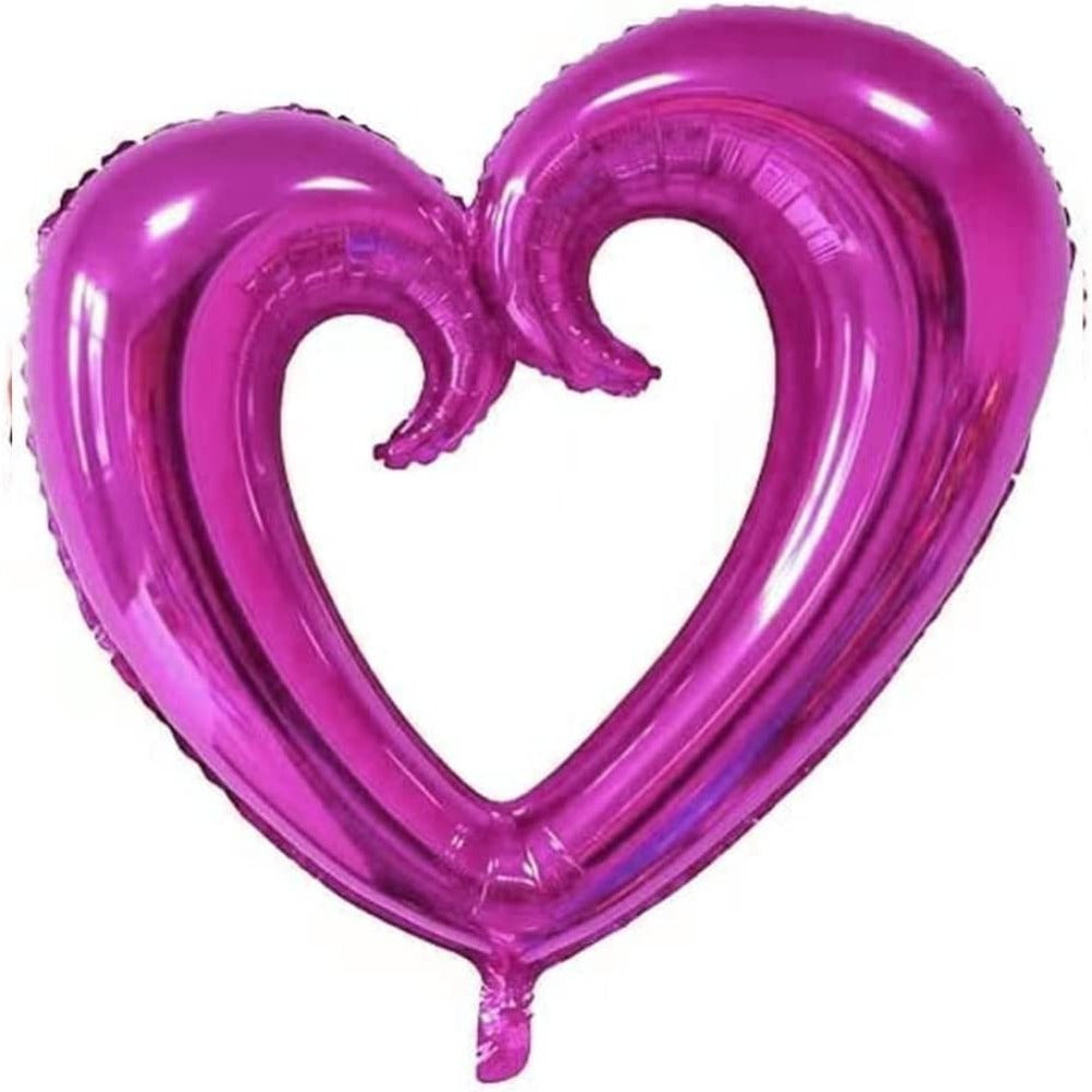 PMU Heart Shaped 24 Inch Open Center Mylar Balloon