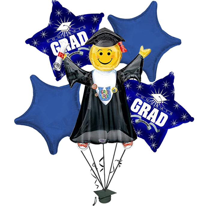PMU Graduation Jumping Smiley Grad Balloon Bouquet (5/Pkg) Pkg/1