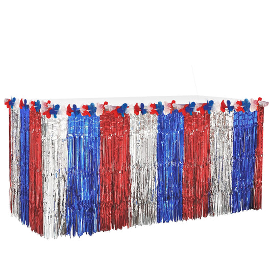 PMU Patriotic Table Skirt Red, White and Blue