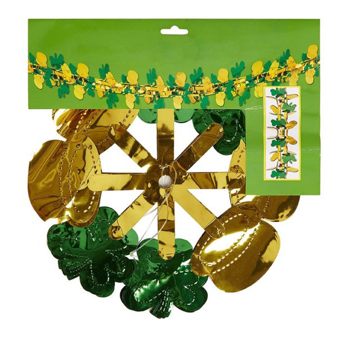 PMU Shamrock Garland Party Accessory, St Patrick's Day Decorations Pkg/1