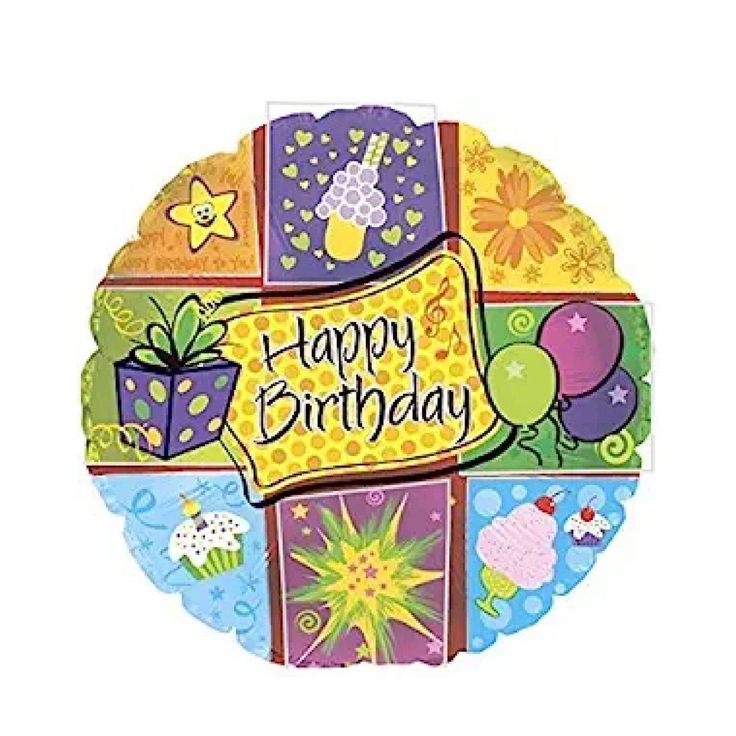 PMU Happy Birthday 18 Inch Mylar-Foil Balloon