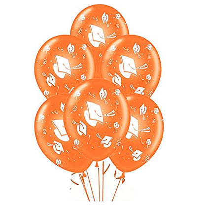 PMU Graduation Balloons | Premium Congrats Grad Balloon with All-Over Print Grad Caps-Confetti and Streamers | Graduation Party Supplies & Decorations | Latex Balloons