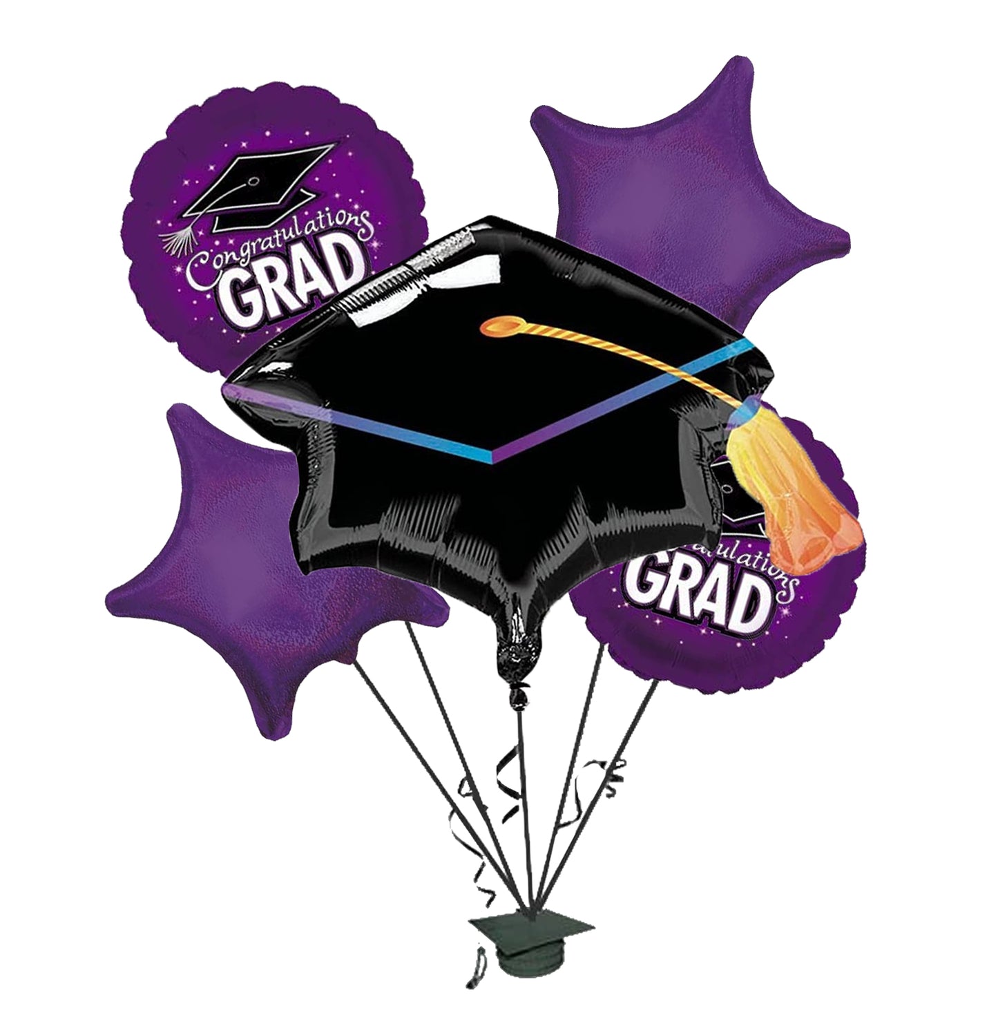 PMU Graduation "Congrats Grad" Foil Balloon Bouquet Pkg/5