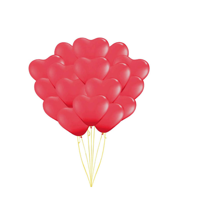 PMU Heart Shaped Balloons 15 Inch PartyTex Premium Latex Valentines Day, Weddings, Birthdays, Anniversaries, Engagements