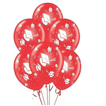 PMU Graduation Balloons | Premium Congrats Grad Balloon with All-Over Print Grad Caps-Confetti and Streamers | Graduation Party Supplies & Decorations | Latex Balloons