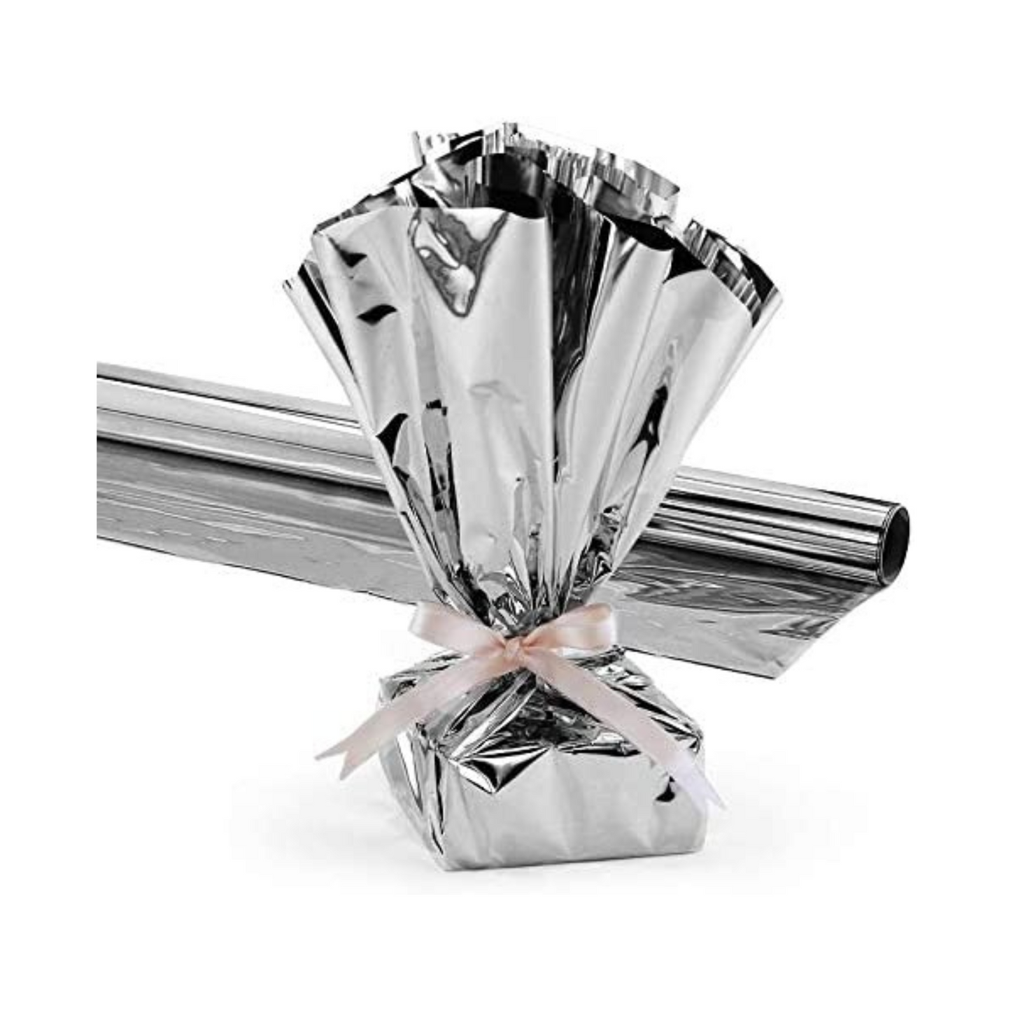 PMU Gift Wrap Mylar Roll - Highly Reflective Metallic Foil Paper - Perfect Wrapping Paper for Gifts, Baskets, Wedding, Birthday, Christmas, Arts & Crafts, Balloon Weights