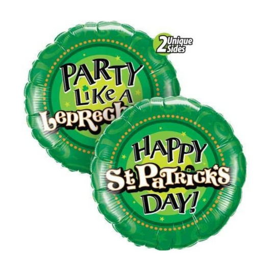 PMU Happy St. Patrick's Day Party Like A Leprechaun 18 Inch Mylar Foil Balloon