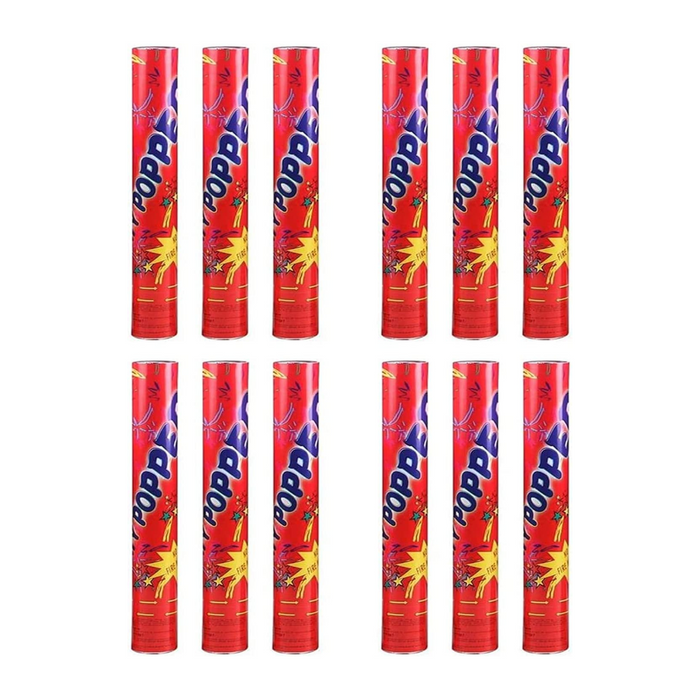 PMU Cannons Party Poppers - Confetti Blaster for Drive-by Birthdays-Celebrations, Graduation, Wedding, Christmas, New Year’s Eve - Party Poppers Confetti Shooters, Pkg/12