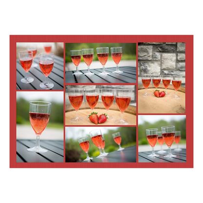 PMU Hard Plastic One Piece 8-Ounce Wine Glasses, Clear, (8/Pkg)