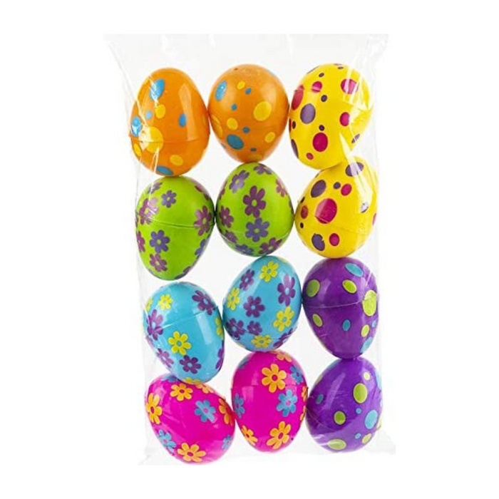 PMU Easter Eggs 3.13 Inch Printed Plastic Decoration (12/Pkg)