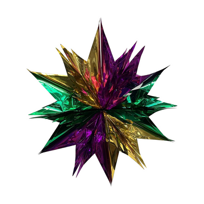 PMU Mardi Gras Starburst Tinsel 24 Inches Hanging Decoration