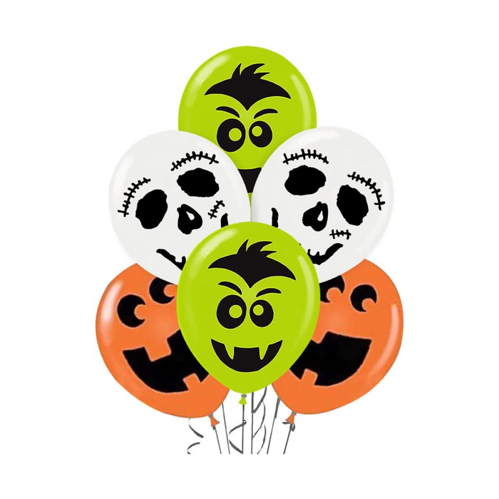 PMU Halloween Laughing Faces Balloons - Small Latex Balloons for Halloween Theme Parties, Trick-or-Treat & Party Favors Supplies - 12 Inch