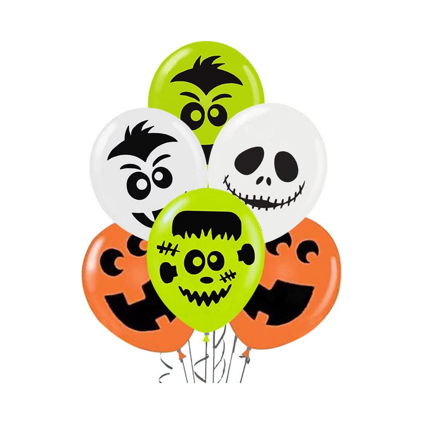 PMU Halloween Fun Faces Trio Balloons - Small Latex Balloons for Halloween Theme Parties, Trick-or-Treat & Party Favors Supplies - 12 Inch