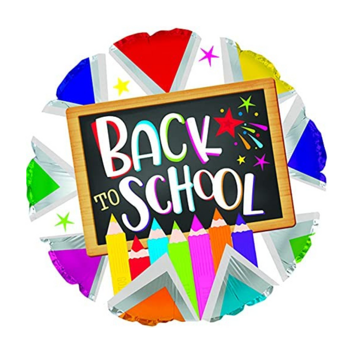 PMU Back to School, Have A Great Day & Welcome Back Rainbow Stars 18 Inch Mylar Balloon