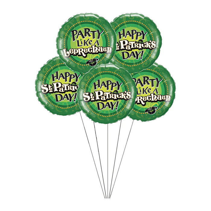 PMU Happy St. Patrick's Day Party Like A Leprechaun 18 Inch Mylar Foil Balloon