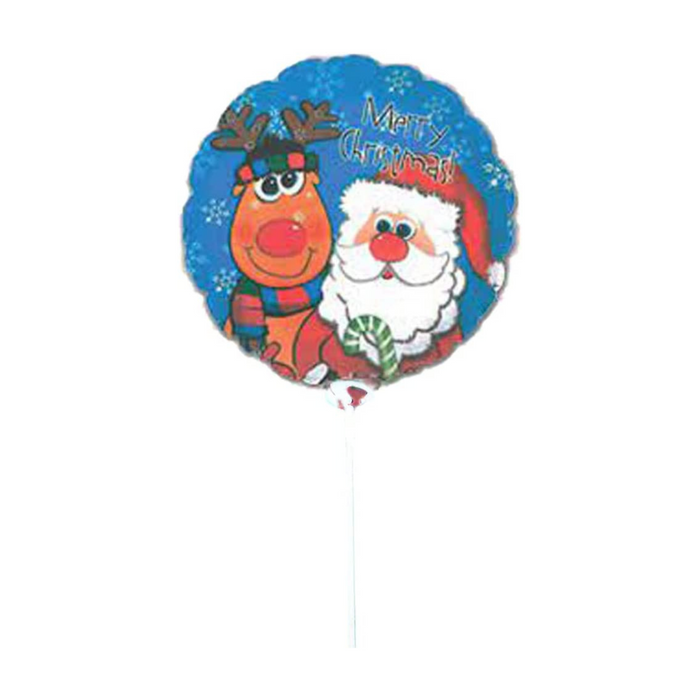 PMU Christmas 9 Inche Mylar Balloon with Pre-inflated Stick