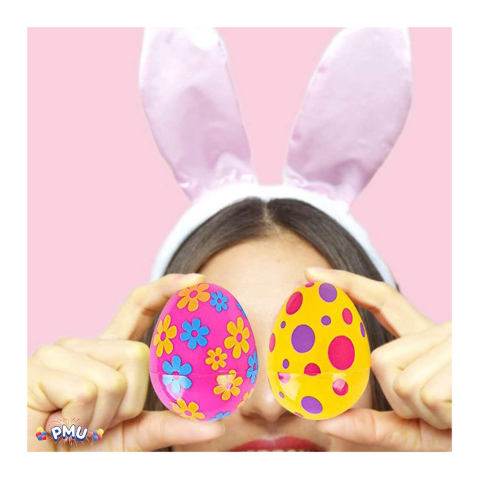 PMU Easter Eggs 3.13 Inch Printed Plastic Decoration (12/Pkg)