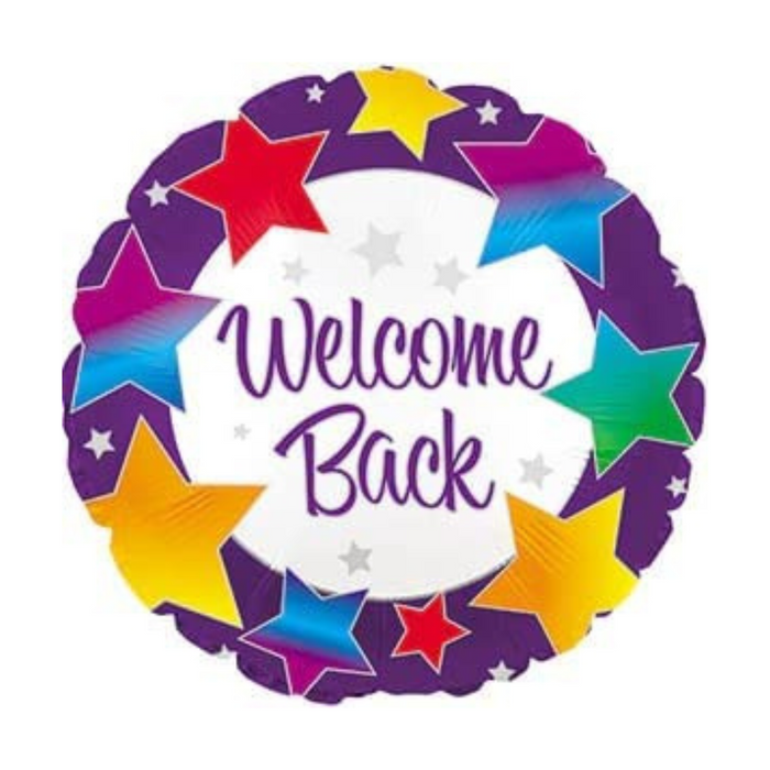 PMU Welcome Back Rainbow Stars 17 Inch Mylar Balloon