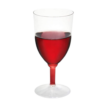 PMU Hard Plastic One Piece 8-Ounce Wine Glasses, Clear, (8/Pkg)