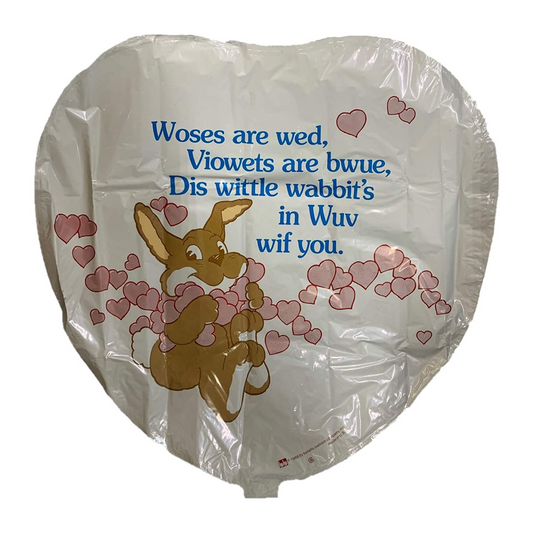 PMU St. Valentine's Day Balloon 18 Inch Rabbit in Love Mylar/Foil Pkg/1