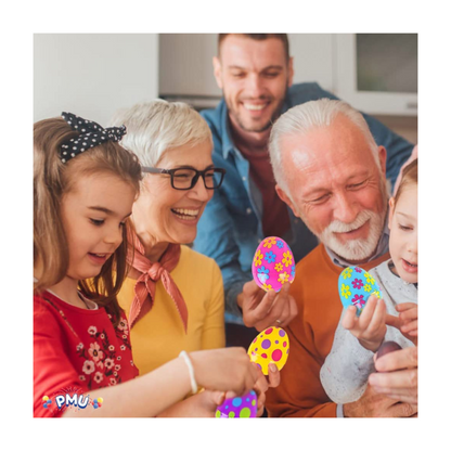 PMU Easter Eggs 3.13 Inch Printed Plastic Decoration (12/Pkg)