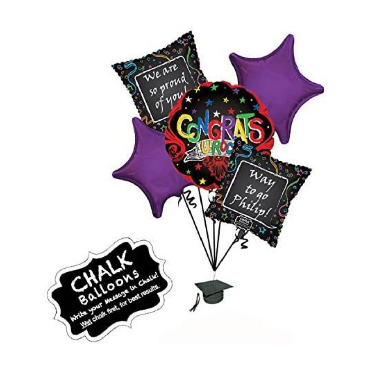 PMU Grad U Roc! Balloon Bouquet (5/pkg) Pkg/1