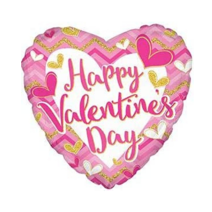 PMU Heart Shaped Happy Valentine's Day Balloons 17-Inch Mylar Idea Gift for Him or Her & Valentine Party Decorations