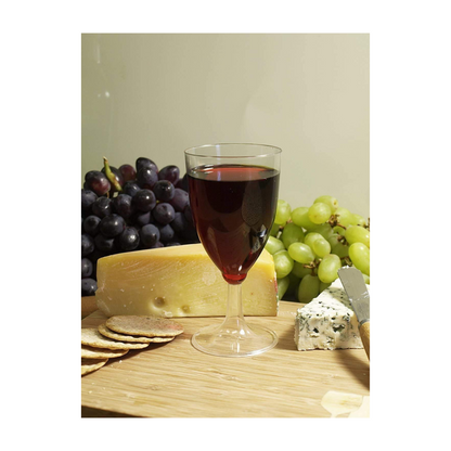 PMU Hard Plastic One Piece 8-Ounce Wine Glasses, Clear, (8/Pkg)