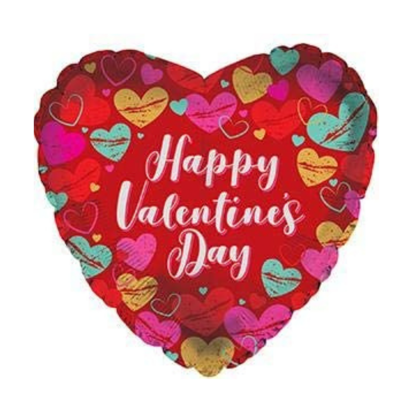 PMU Heart Shaped Happy Valentine's Day Balloons 18-Inch Mylar Idea Gift for Him or Her & Valentine Party Decorations