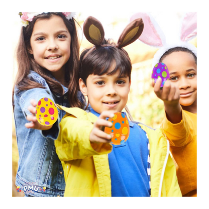 PMU Easter Eggs 3.13 Inch Printed Plastic Decoration (12/Pkg)