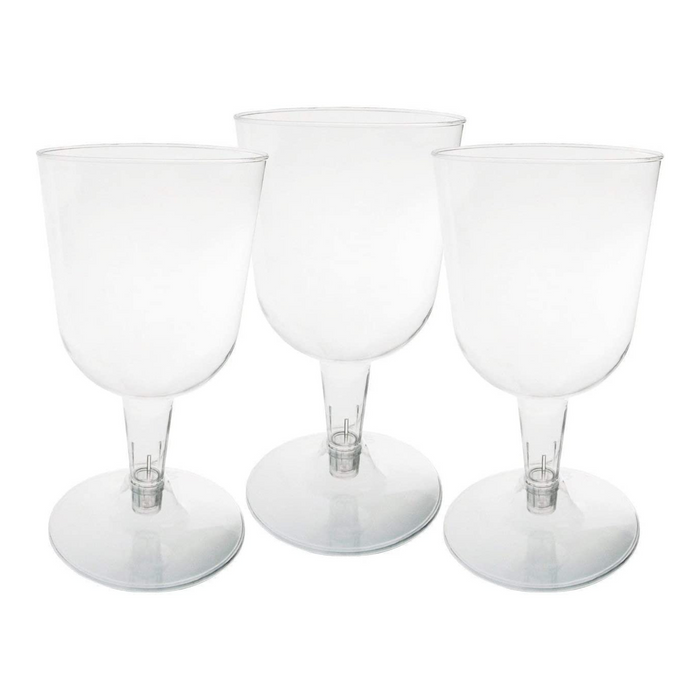 PMU Plastic Wine Glasses 5 oz. 2 Piece Clear (40/Pkg)