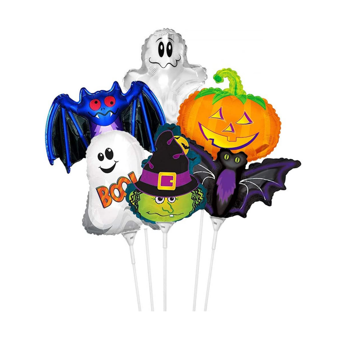 PMU Halloween Balloons 11 Inch Pre-Inflated with Stick