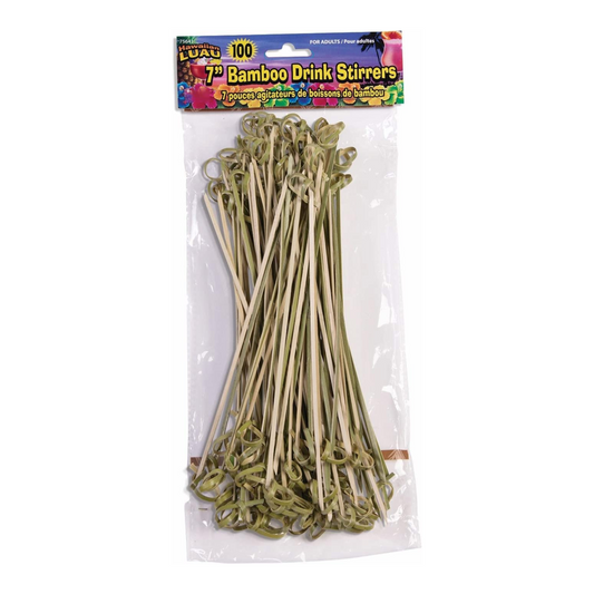 PMU Luau Bamboo Drink Stirrers 7 Inches (100/pkg)